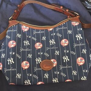 NY Yankees - Dooney & Bourke Blue and Brown Shoulder Bag